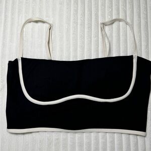 Black & White Bra crop top; Size Large